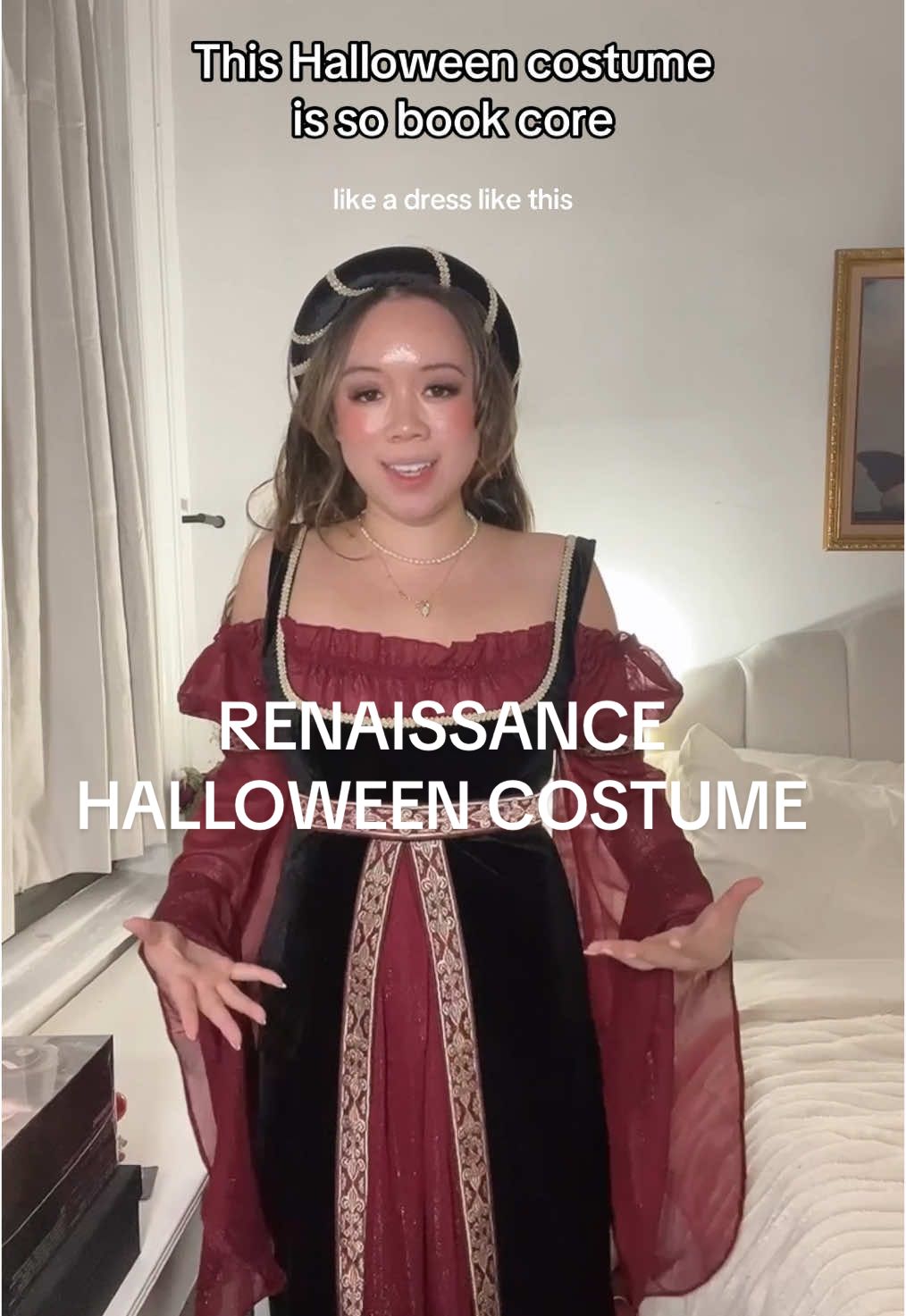 Oh my God 16-year-old me would’ve went feral for this dress because it’s totally giving book core ✨🫶🏻🥰 this Halloween costume is super cute cute and would be also perfect for Renaissance fair which I had this when I went a few weeks ago! #halloweencostume #costumeidea #renaissancedress #renaissancefaire #renfair 