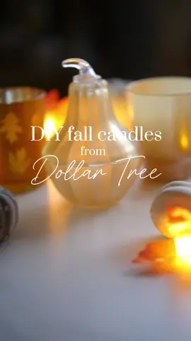 Cozy fall vibes from #dollartree  #SNR #dollartreediy #dollartreefinds #diycandle #fallcandles #falldiy #interiordesign 