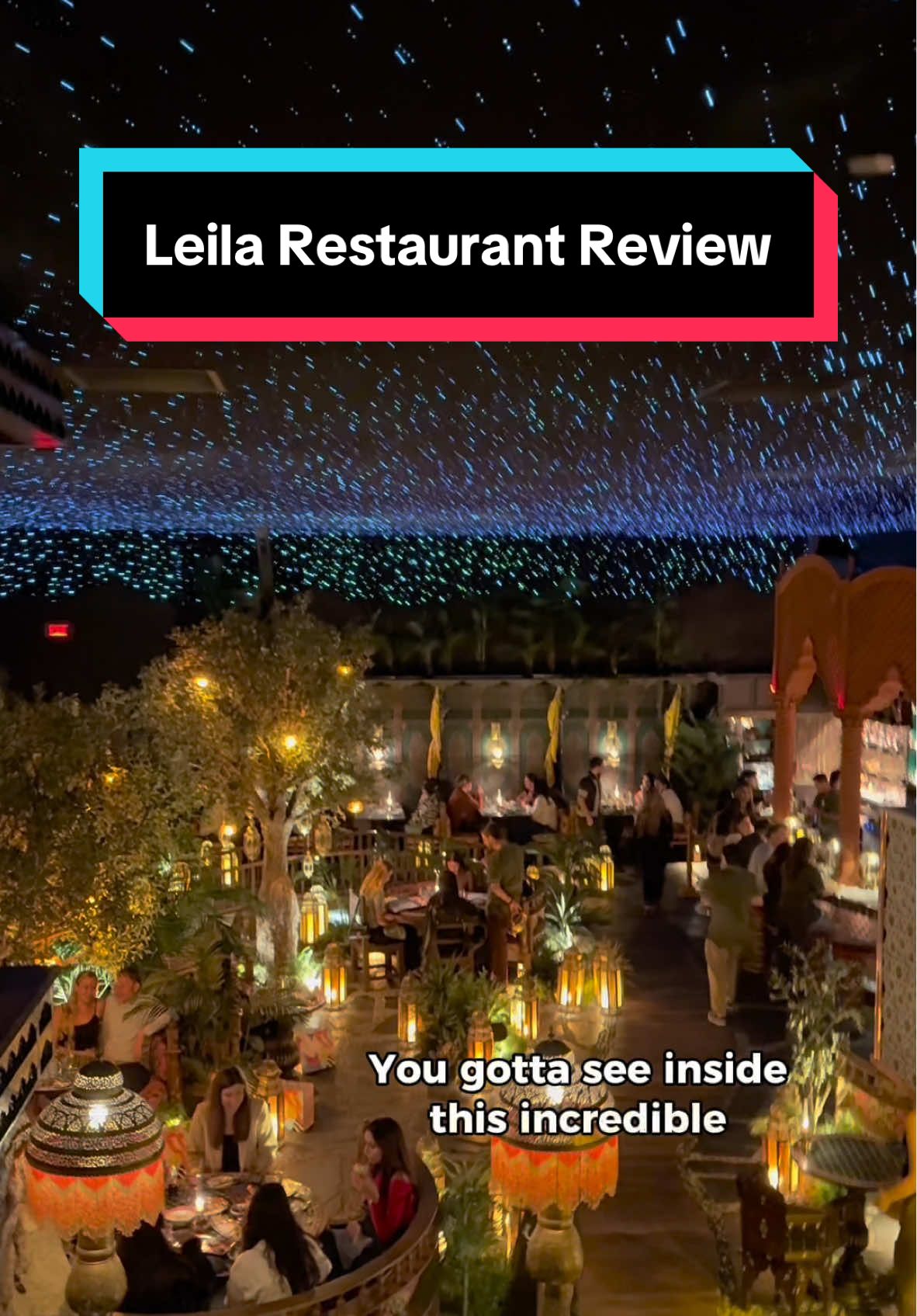 LEILA San Diego review, a Middle Eastern Mediterranean-inspired spot in San Diego. The atmosphere was truly magical - like something from an immersive theme park. The drinks were on point, and while the food was good, the real highlight was the stunning decor and immersive environment that made the whole experience unforgettable. Whether you’re looking for a fun date night or an exciting gathering with friends, LEILA’s ambiance will definitely leave a lasting impression #socal #sandiegofood #bestrestaurants #davidvaughnreviews