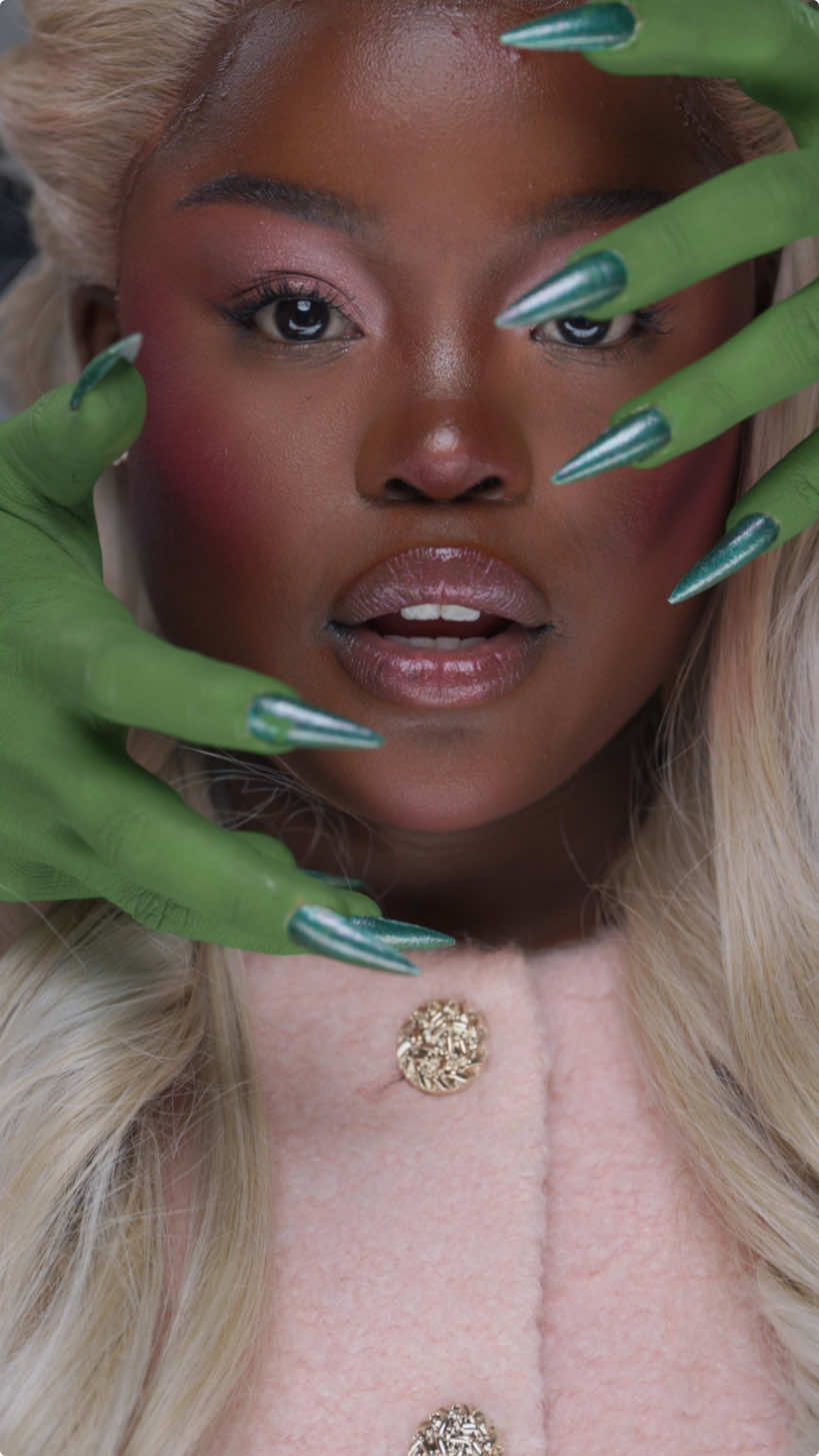the collab you didn’t know you needed 🩷💚 stepping into this world and playing these roles for a day was everything our young selves could’ve dreamed of!!  we can’t wait for this movie to drop!!! @Wicked Movie  @Cynthia Erivo  @arianagrande  @Universal Pictures  #wickedmovie #wicked #cynthiaerivo #arianagrande #elphaba #galinda #makeuptransformation #makeuptransition #makeupchallenge #cosplay