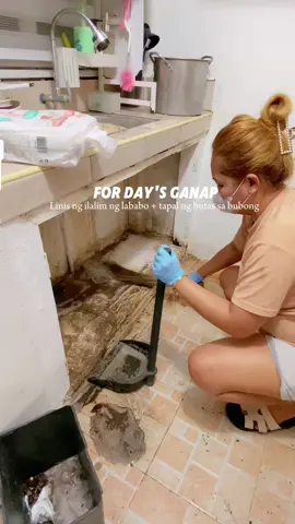 Linis serye part 2 | Nilinis ko ung nag gigitang ilalim ng lababo namin sa kusina! + nag tapal ng butas sa bubong! 😏 #minivlog #adayinmylife #linisserye #buhaynanay