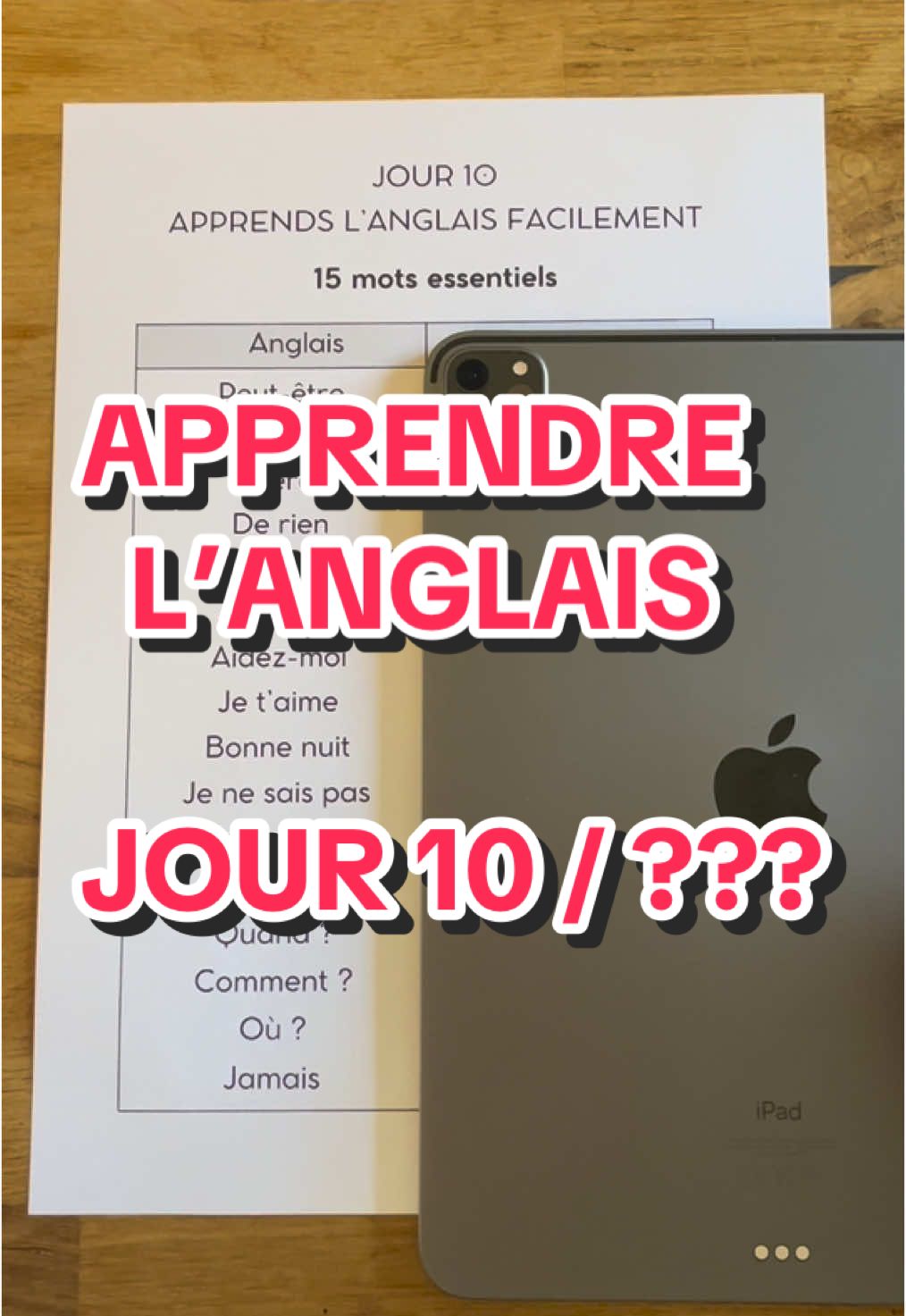 Jour 10 pour apprendre l’anglais facilement ! 15 mots de vocabulaire anglais #apprendresurtiktok #apprendrelanglais #vocabulaireanglais 