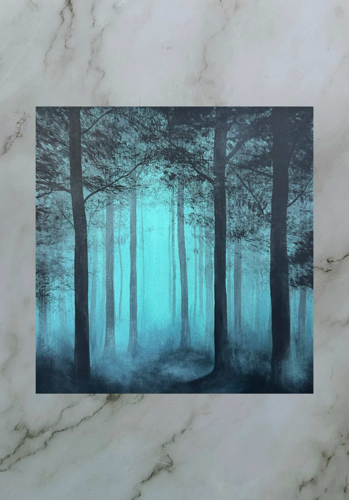 foggy forest 🌲🖤🌫️ #art #painting #artwork #arttok #fypシ 