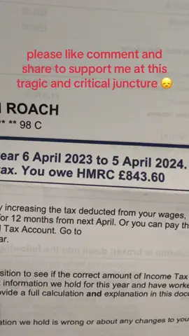 i thought i was getting a tax rebate but HMRC had different plans x #help #helpme #gofundme #fyp #ineedfinancialsupport 