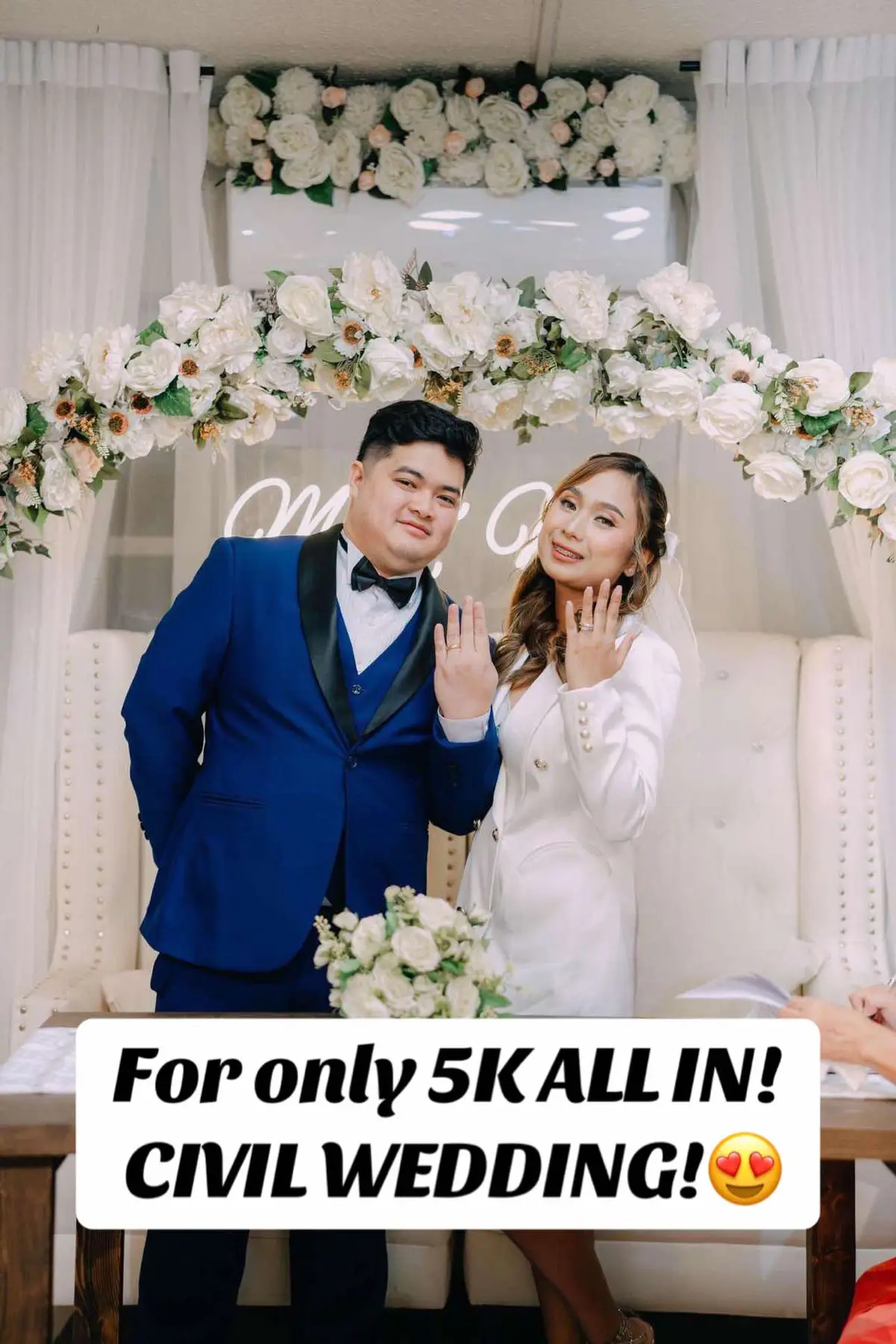 LIMITED PROMO‼️ for both filipino couple  REQUIREMENTS: 📝  for both filipino ✅Cenomar (original) ✅PSA Birth certificate (original) ✅Parent consent if 18-20yrs old ✅Parent Advice if 21-25yrs old ✅2x2 picture or valid ID INCLUSION:📝 ✨Venue ✨Marriage License ✨Civil Wedding Ceremony ✨Magkakasal / Officiant  ✨Certificate of Marriage  ✨CTC (Certified true Copy for local use) ✨Transmital / early Endorsement for PSA ✨Up to 14pax Venue Capacity (bride and groom included) FREE TO USE: 😌 ✨Bride's Veil 👰‍♀️  ✨Bride's Bouquet 💐  ✨Bride's Accessories (Necklaces and earrings) W/ free Coffee and Cold water for your guests 🤗🤗 BOOK YOUR DREAM CIVIL WEDDING WITH US!😍👰‍♀️🤵‍♂️💍💍 #crisandcharmsevents  #civilwedding #weddings #Intimatecivilwedding #affordableweddings #intimatewedding #budgetarian #budgetarianbride #WeareForeverGrateful🥰 #viral #fyp #foryou #trending #tiktokwedding #weddingtiktok #weddingdress #weddingvibes #bride #groom 