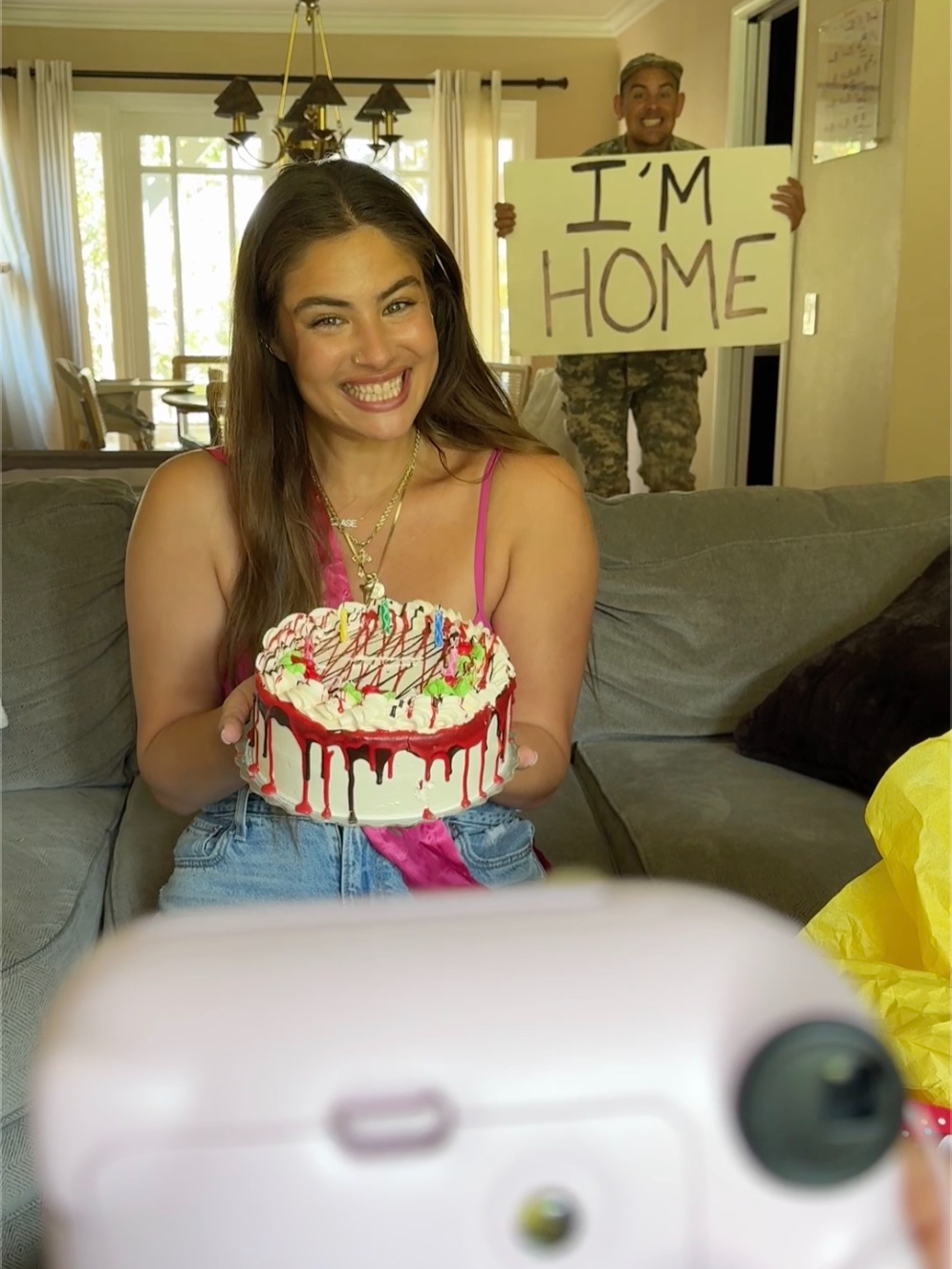 Soldier comes home early to surprise wife for her birthday 🥹