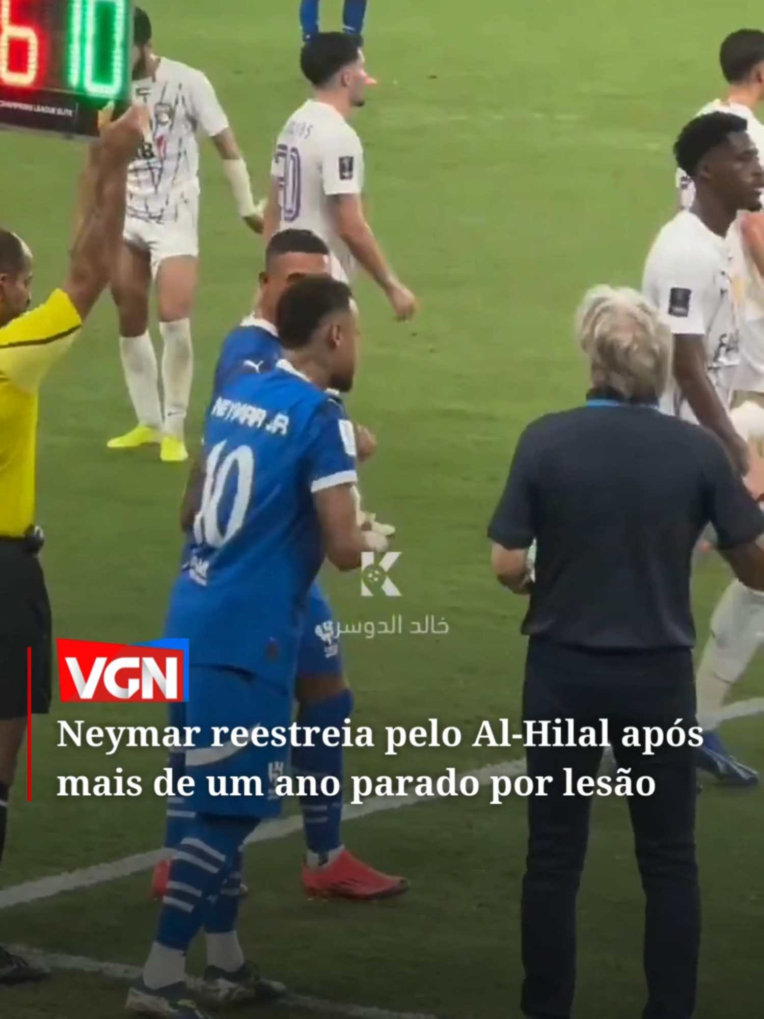 Fora dos gramados desde outubro do ano passado, o atacante Neymar Jr. fez sua reestreia aos gramados nesta segunda-feira (21.10) durante o duelo entre Al-Hilal e Al Ain, pela terceira rodada da Champions League (Liga dos Campeões) da Ásia. #vgnoticias #neymar #esporte