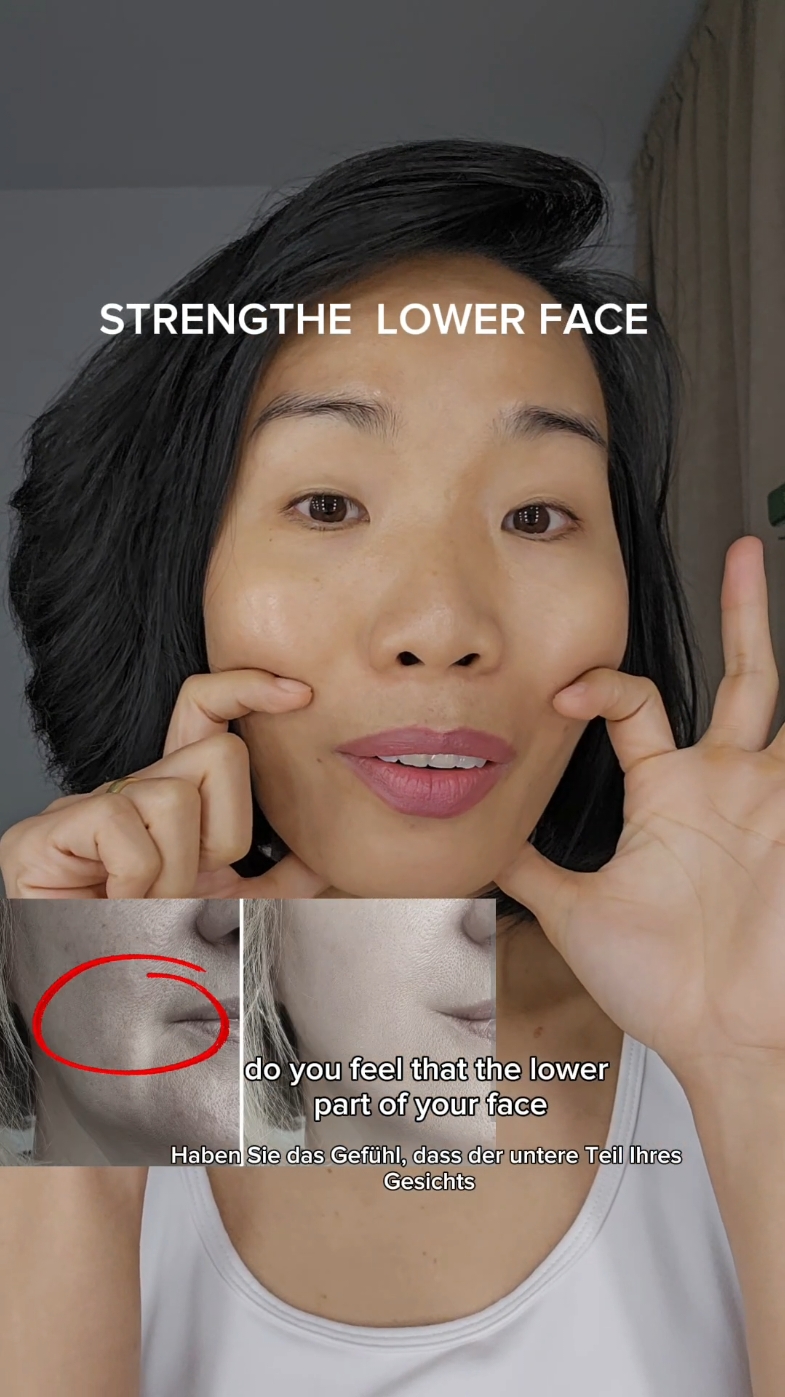 I love modifying exercises to target different facial muscle groups for the best results! Here’s one of my favorite moves to strengthen the lower face and reduce sagging. 💪✨ #FaceWorkout #LowerFaceLift  #facelifting #natrualbeauty #trinhgeorgg #facialexercise #facelift #SelfCare 