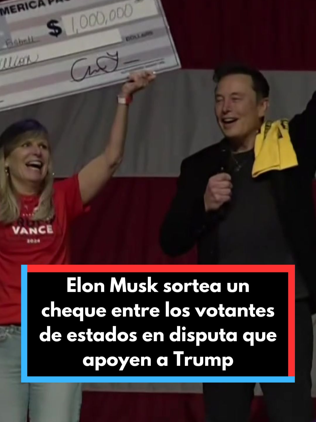 El multimillonario Elon Musk ha decidido  sortear un cheque entre los votantes de estados en disputa que apoyen a Trump. Y surge la duda de si es legal. #ElonMusk#donaldtrump #estadosUnidos #elecciones #noticias #noticiastiktok #news