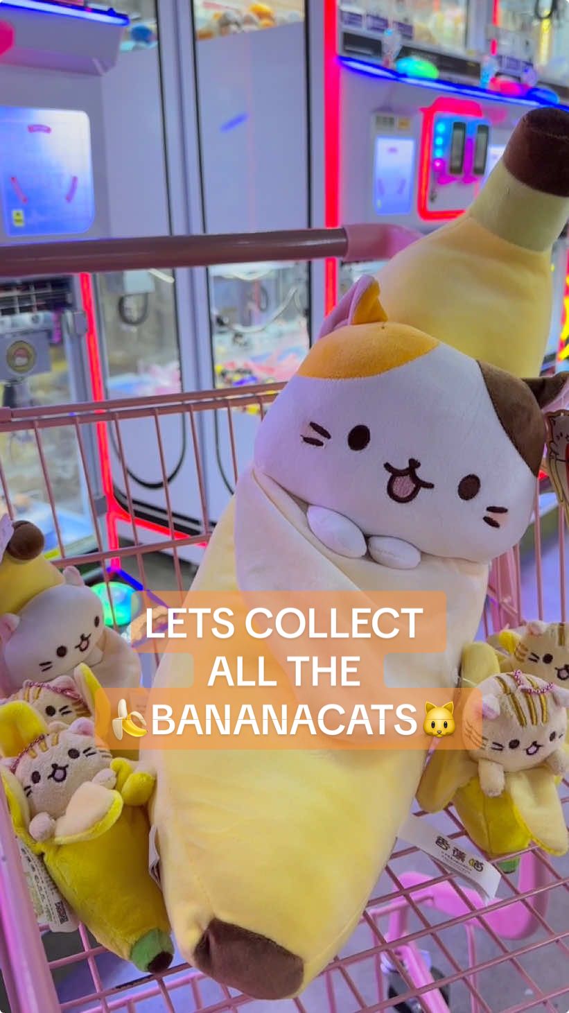 Which banana cat would you get???🍌🐱 #gatchanyc #clawmachine #plushies #nyc #flushingqueens #thingstodoinnyc 