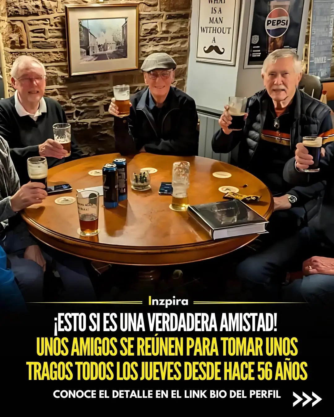 Un grupo de seis amigos octogenarios se reúne cada jueves en el pub White Swan de Sheffield desde 1968, manteniendo esta tradición por 56 años. ✅ Conoce el detalle en el link bio del perfil. • • • #Amigos #Amistad #Amor #Hermanos #Tradicion 