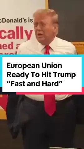 European Union Ready To Hit Trump “Fast and Hard” #usa #europe  The EU says it’s ready to hit Trump back “fast and hard”. With the EU assembling a rapid reaction force to combat Trump’s looming trade war. Pledging that they will force him to the negotiating table, saying they already have a list ready and they’re confident they can win this trade war. EU officials call it the “Trump task force”. One senior diplomat said “Last time we didn’t believe how far Trump would actually go. This time we’ve had time to prepare. Europe has changed a lot, and we will be ready to act.” They say that the harder they hit Trump initially, the faster he will negotiate. It is pretty telling that America’s top allies just openly acknowledge that Trump has the brain of a dictator who only understands force & that the only way to work with him is to just treat him as such. Another diplomat said that “Trump is a deal-maker at heart”. While another said that the Americans should be friendly to the EU if they’re serious about taking on China together. Economists have found that outside of bringing us into conflict with our allies, Trump’s tariff policy would add an additional $4,000 in costs to middle class families every year, while also dramatically increasing inflation.