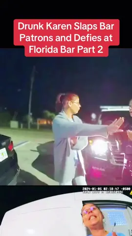 Drunk Karen Slaps Bar Patrons and Defies at Florida Bar Part 2 #foryoupage #copsoftiktok #policeofficer #cops #police 