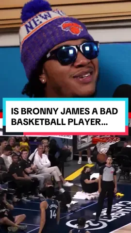 Is Bronny James a bad NBA player 😳⛹🏾‍♂️ LMK what ya think ⬇️ #bronnyjames #lakers #lebronjames #sports #noregulars #podcasts #fyp 