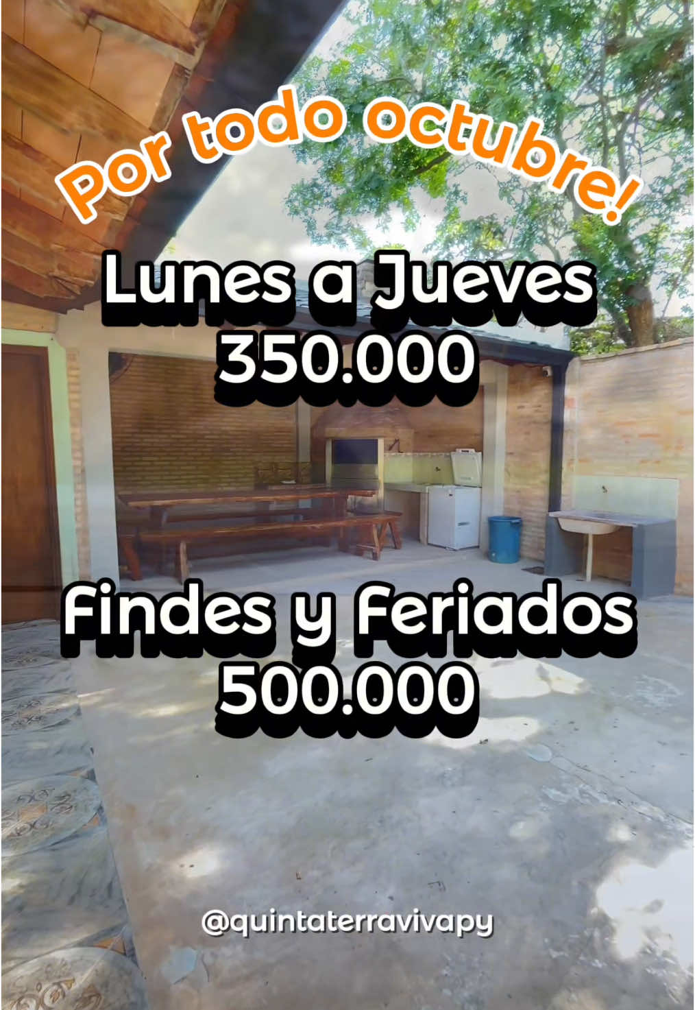 ¡Aprovechá los últimos días de promoción en nuestra casa quinta! 🌿🏡 Disfrutá de la naturaleza con tu familia o amigos por solo 350.000 Gs de lunes a jueves, y los fines de semana por 500.000 Gs. ✨ Ideal para descansar, festejar o simplemente pasar un buen momento al aire libre. 🌞🍃 📲 Reservas al WhatsApp  0972 402 865 ¡lugares limitados! #verano #casaquinta #paraguay #quintaterravivapy #vacaciones #findesemana #relaxing #nature #casaquintaparaguay #familia #amigos 