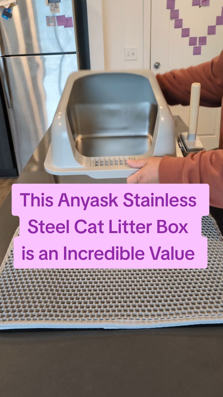 Enclosed stainless steel litter box for the messy cats. Comes with a scoop and mat. #stainlesssteellitterbox #stainlesssteel #enclosedlitterbox #catlitterbox #litterbox #catlitter #catlover #cathealth #cathealthtips #anyask #anyasklitterbox #tiktokshopblackfriday #tiktokshopcybermonday #tiktokshopholidayhaul 