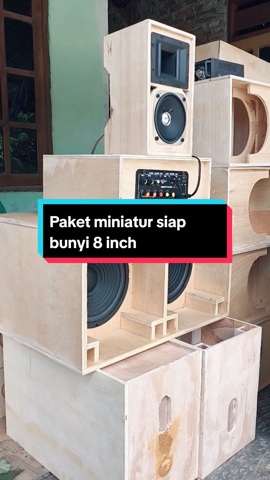 Paket lengkap miniatur siap bunyi 8 inch double plus amplifer dan line aray 4 inch plus tuweter AUDAX AX65 #miniatur #sound #soudsystem #brewog_audio #lamongan #planar #supali #cla #ACr #fypシ゚viral