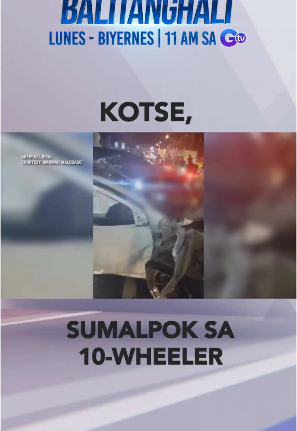 Kotse, sumalpok sa nakaparadang 10-wheeler; Isa sa mga pasahero, patay #shorts | #balitanghali #gmanews 