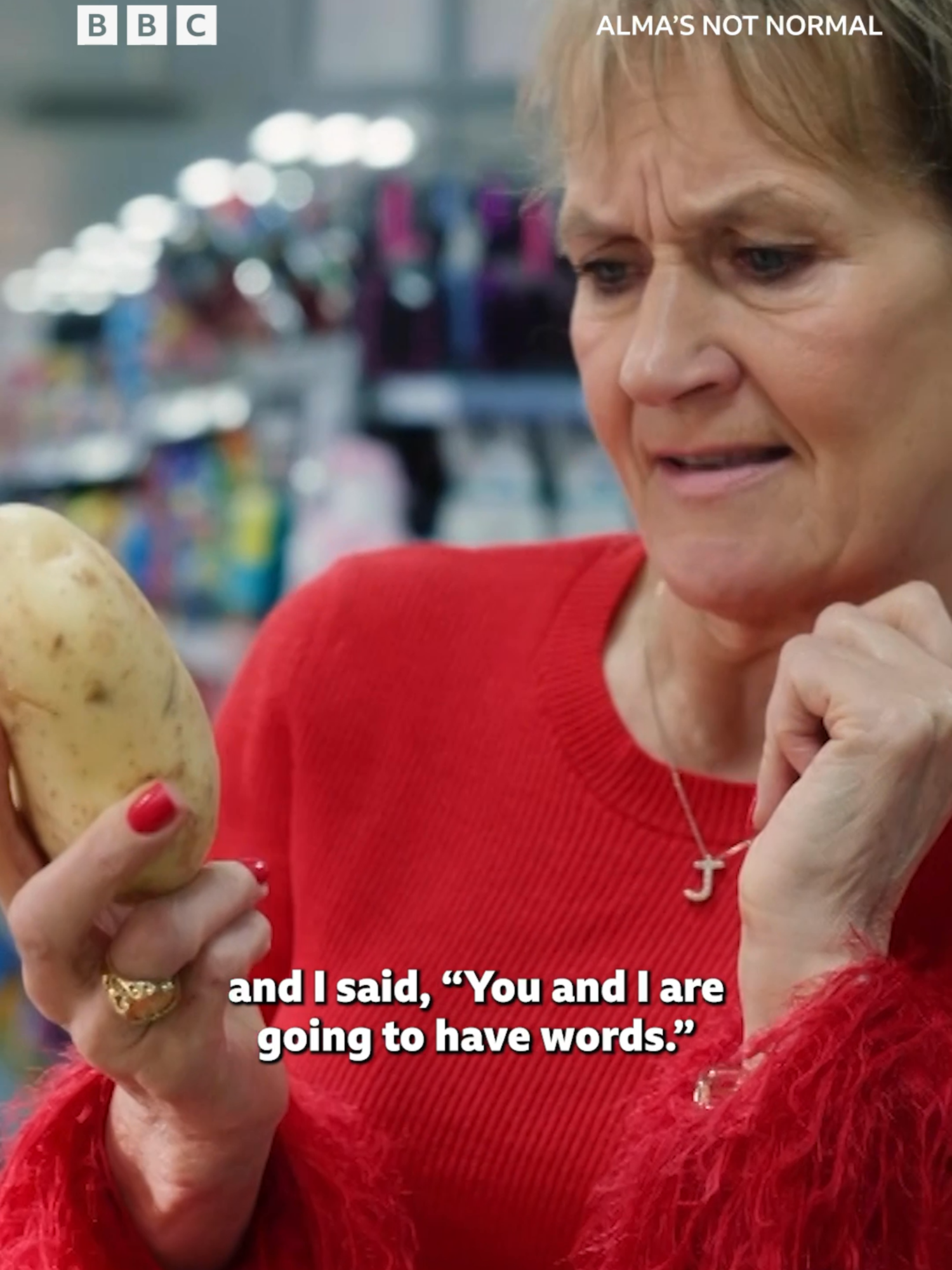 The power of positive thinking is strong with this one 💪  Grandma Joan (Lorraine Ashbourne) boasts that her tumour has shrunk thanks to a stern talking to. #AlmasNotNormal #iPlayer #SophieWillan #LorraineAshbourne