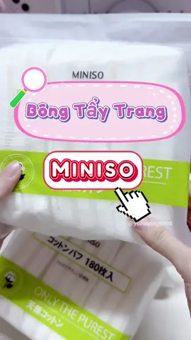 Bông tẩy trang Miniso giá rẻ nhưng dùng rấttt thích luôn nè 🍀💕#xuhuong #bongtaytrang #bongtaytrangquocdan #miniso #bttminiso #skincare #lamdep #yunreview 