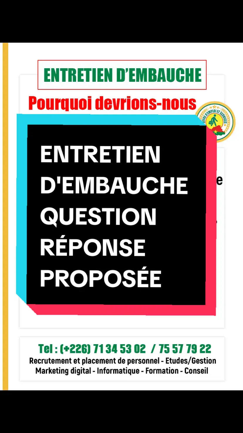 #entretiendembauche #question #reponse