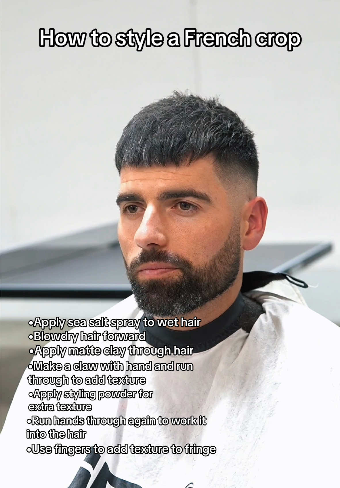 The secret recipe 👨🏽‍🍳 #frenchcrop #stylingtips #haircut #midfade #menshairstyle 