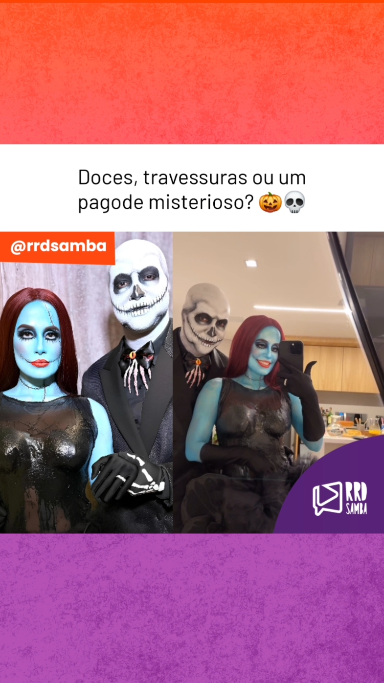 Se você é pagodeiro de verdade vai conhecer esse casal! 😅💜 #rrdsamba #thiaguinho #samba #carolpeixinho #pagode #bbb #halloween #meme #humor #resenha 