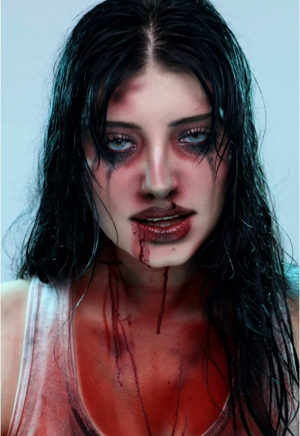 FAKE EVERYTHING!! this is a recreation of the look she had when she first came to needy’s house after being scrificd, not the one in the pool scene #jennifersbody #jennifersbodymakeup #jennifersbodycosplay 