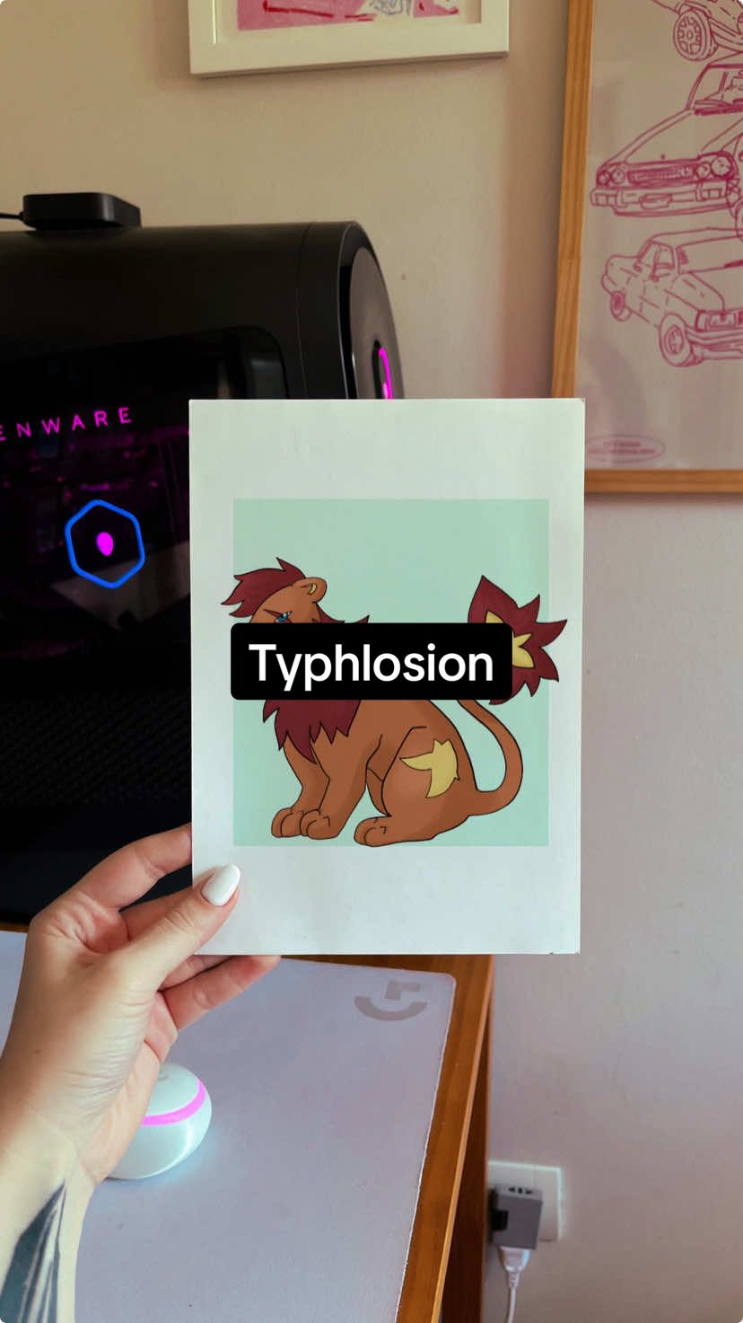 desenhei o typhlosion só com o nome e a pokédex hoje! #pokemon #desenho 