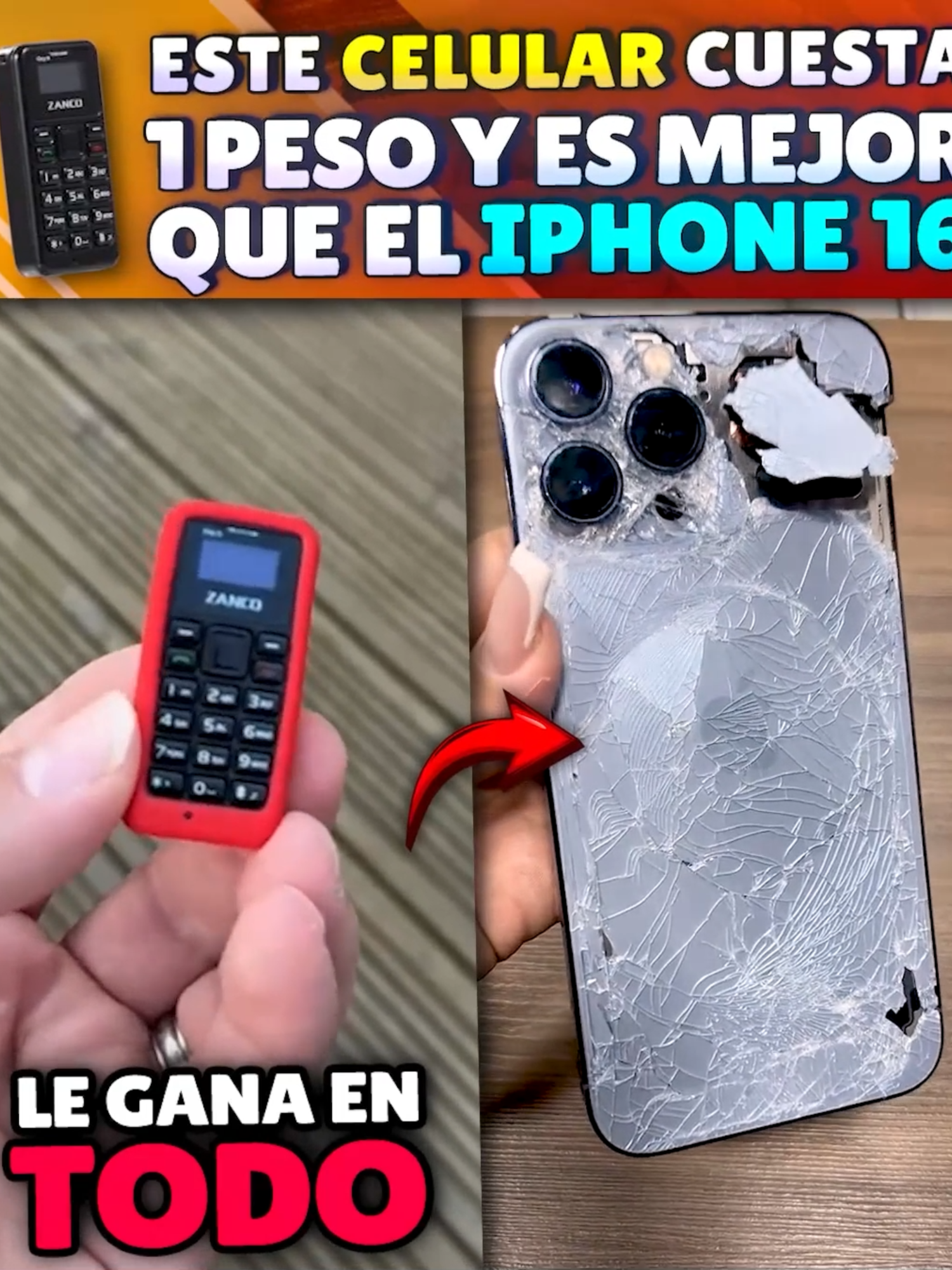 Este celular cuesta 1 PESO y es mejor que el iPhone 16 😲 #wow #iphone