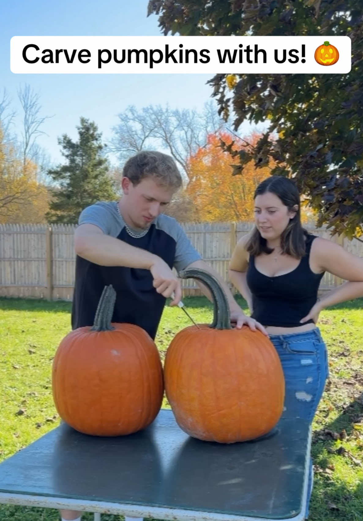 Who’s is better? Let us know 😅 #couples #Relationship #fyp #pumpkin #pumkincarving 