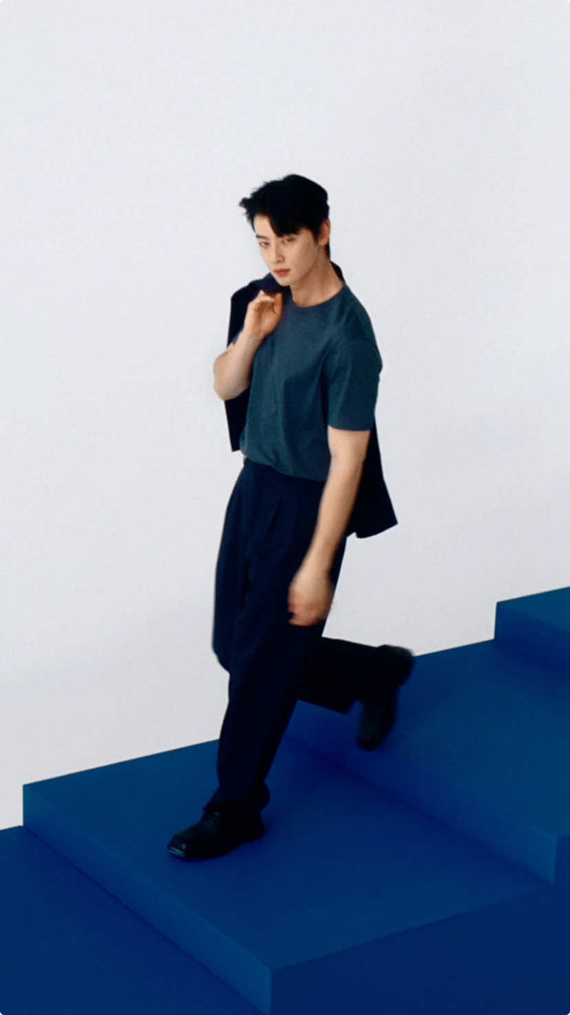 CHA EUN-WOO wears Calvin Klein Studio. An exploration in minimalism. Step into fall layers.