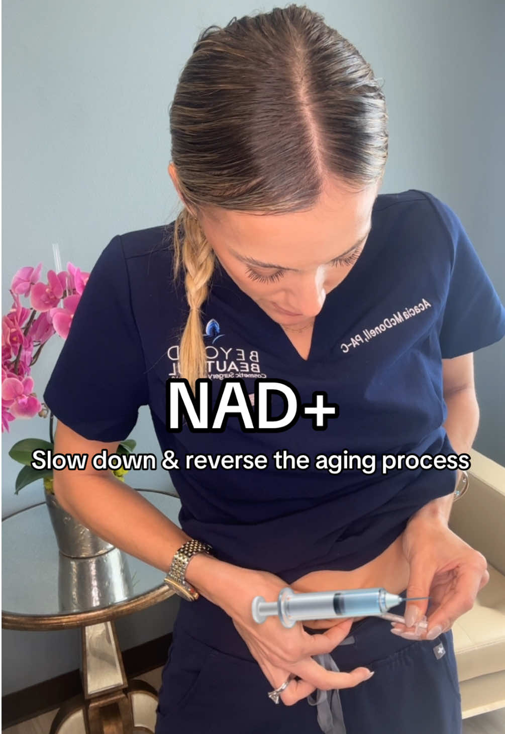 NAD + (Nicotinamide Adenine Dinucleotide) What is it?? A co enzyme that is already in your body! It’s a key factor in my chemical pathways & cellular processes  Why should you add this into your routine? People with LOW levels of NAD+ are linked to advanced aging AND diseases / disorders related to aging — and not just aesthetics! What does it involve? Depending on what you can tolerate, it can be a once weekly to 2-3x/wk injections  What side effects can it cause? Some people may feel increased heart rate or nausea (when I first started I felt almost a little tipsy but this lasted literally 20 seconds and then gone) — I recommend starting at a low dosage and then increasing as tolerated  📲 972-608-0990  🦋 Beyond Beautiful Plano  📍6213 Chapel Hill Blvd. A, Plano, TX 75093  🖥 Link in bio  #NAD #NADplus #functionalmedicine #supplements #supplementation #fyp 