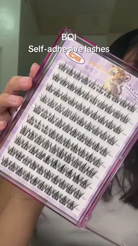 BQI Self-Adhesive lashes for only ₱198😫💗 #fyp #bqi #lashes #flaselashes #selfadhesive #gluefreeeyelashes 