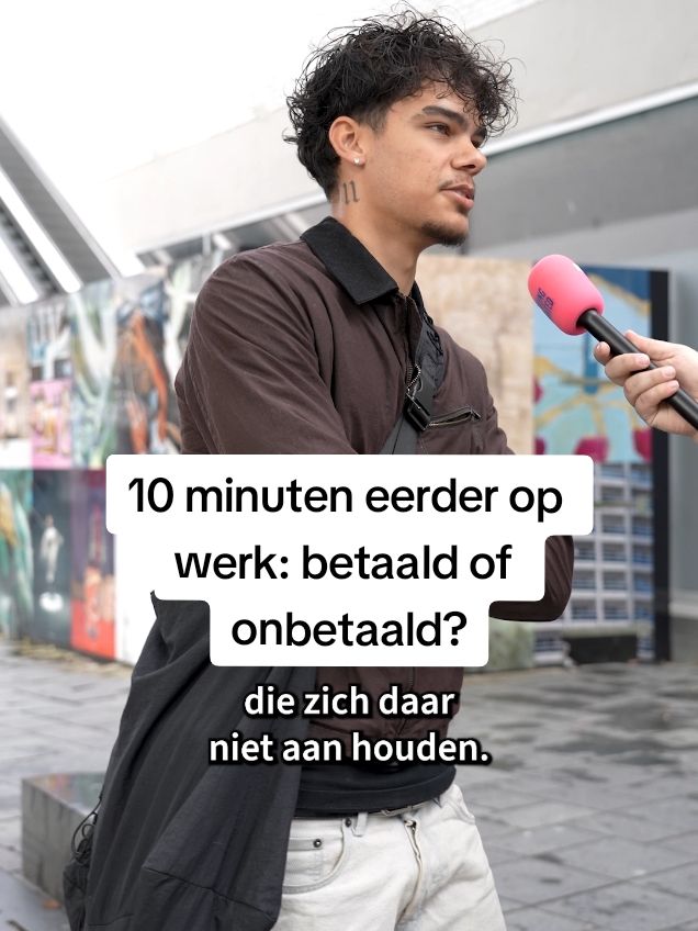 Moet je van je werkgever eerder op werk komen? Dan moet je hier betaald voor krijgen.  #gratiskwartiertje #managersbelike #voxpop #werk 