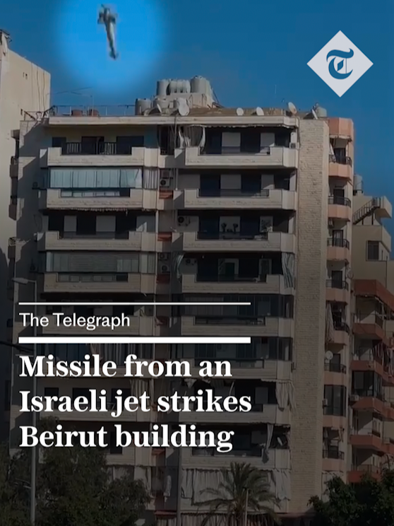 Israel has destroyed an apartment building in southern Beirut in an air strike photographed in rare detail. Residents and reporters gathered 200m (218 yards) away from an apartment complex after Israel gave warnings in Arabic about targeting “Hezbollah facilities”. About 40 minutes after the warnings, Israeli forces dropped what appears to be a 2,000 lb MK-84 bomb on the base of the eight-storey building. Footage and images from the scene showed two bombs hitting, one immediately after the other, suggesting two missiles hit the ground floor of the building in Beirut’s Ghobeiry neighbourhood. For more from The Telegraph, click the link in our bio. 🔗 #Israel #Beirut #lebanon