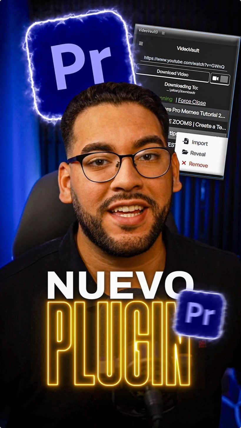 NUEVO PLUGIN para Premiere Pro ⚡️😎 Descarga vídeos de YouTube directo en la línea de tiempo en Premiere Pro, sin anuncios, sin problemas y GRATIS🤯 #premierepro #videovault3 #plugin #videoeditor 