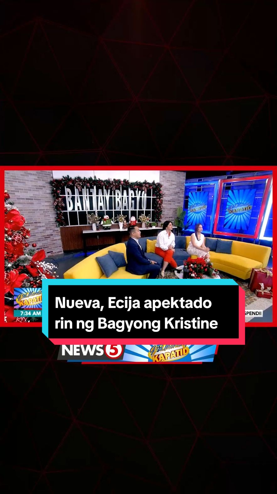 #GuMKPasadaBalita | Isa rin sa mga apektadong lugar ng sama ng panahong dala ng Bagyong #KristinePH ang probinsya ng Nueva Ecija. #GudMorningKapatid #News5 | via Elaine Fulgencio