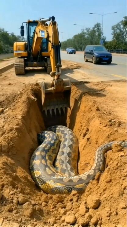 Excavator dug up python next next to the road #snake #foru #foru #pip #tik_tok #animalsoftiktok #ppp #ppp #forpage #pppppppppppppppp #pppppppppppppppp 