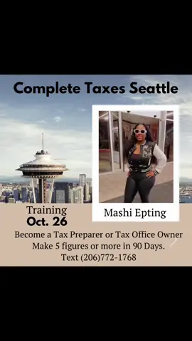 Mashi has helped countless amounts of people make life changing income, create legacy businesses, and become the first Multi-6 and 7 Figure earners in their family. Seattle it's our time, and you don't have to be in Seattle. Message Naisha for more information (206)772-1768 #taxes #taxseason #tax #accounting #business #SmallBusiness #taxpreparer #bookkeeping #incometax #taxprofessional #taxrefund #accountant #taxreturn #finance #entrepreneur #irs #taxtips #taxpreparation #money #taxplanning #payroll #taxtime #taxprep #businessowner #accountingservices #taxation #cpa #taxhelp #taxservices #businesstaxes