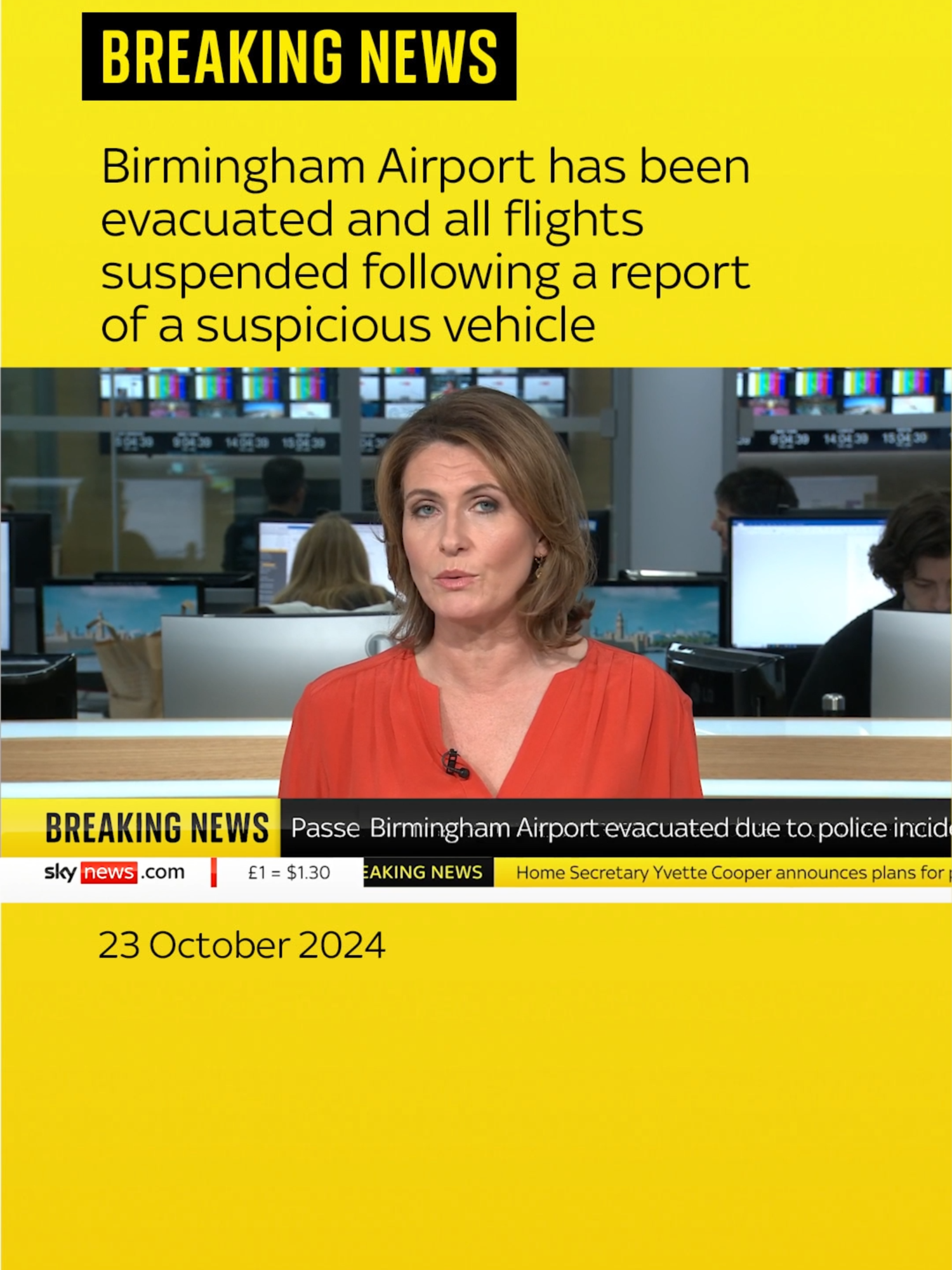 #BirminghamAirport has been #evacuated and all #flights suspended following a report of a suspicious vehicle #fyp