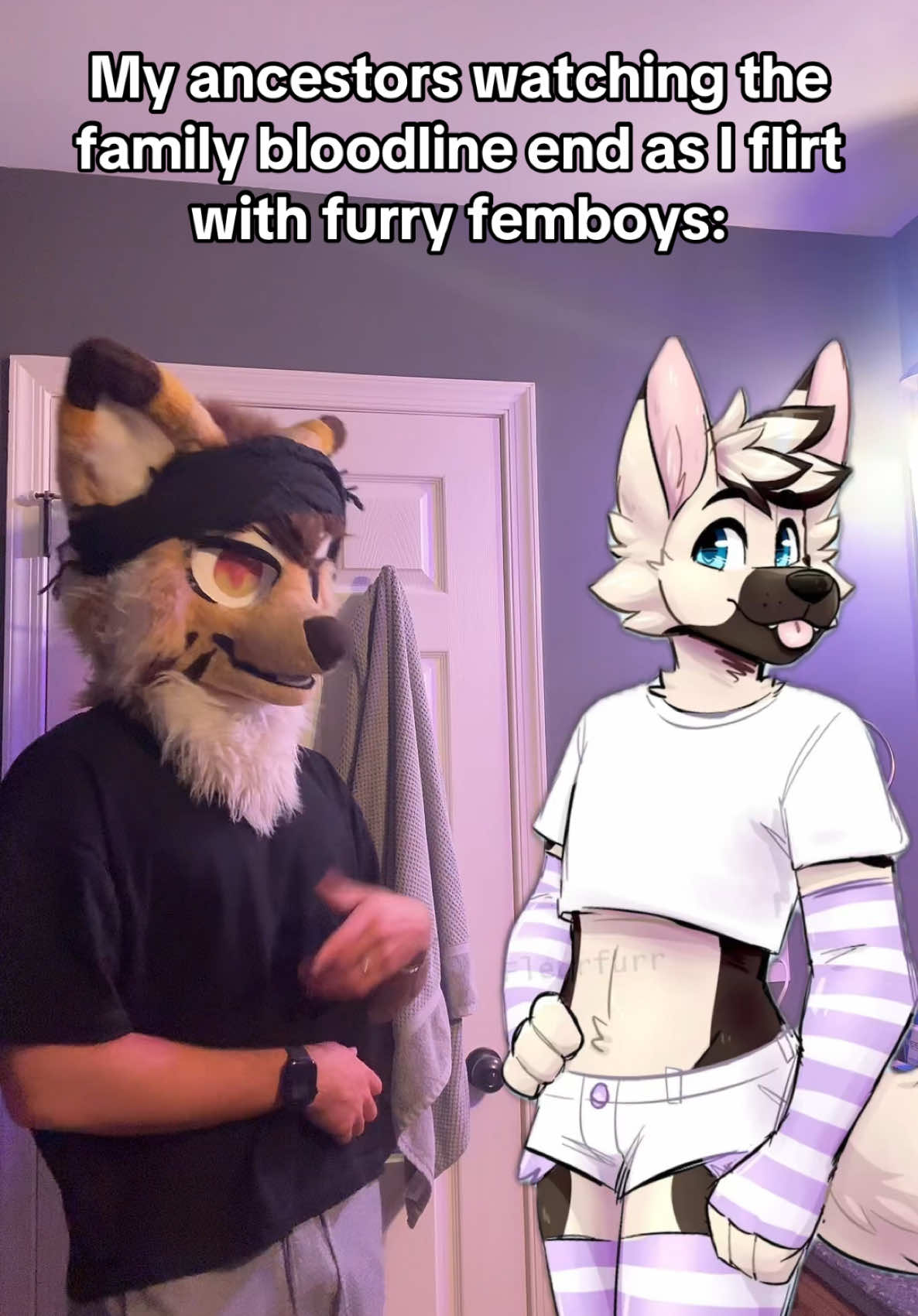 They breathing down my neck rn 😭 #furry #fursuit #furries #furryfandom #furrys #furrycommunity #furrytiktok#greenscreen #greenscreensticker 