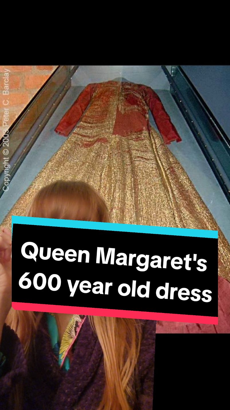 This dress has survived 600 years! A real medieval dress once owned by a queen - queen Margaret of Norway #history #medieval #fashionhistory #antiques #medievalfashion #larp #historytok #fyp 