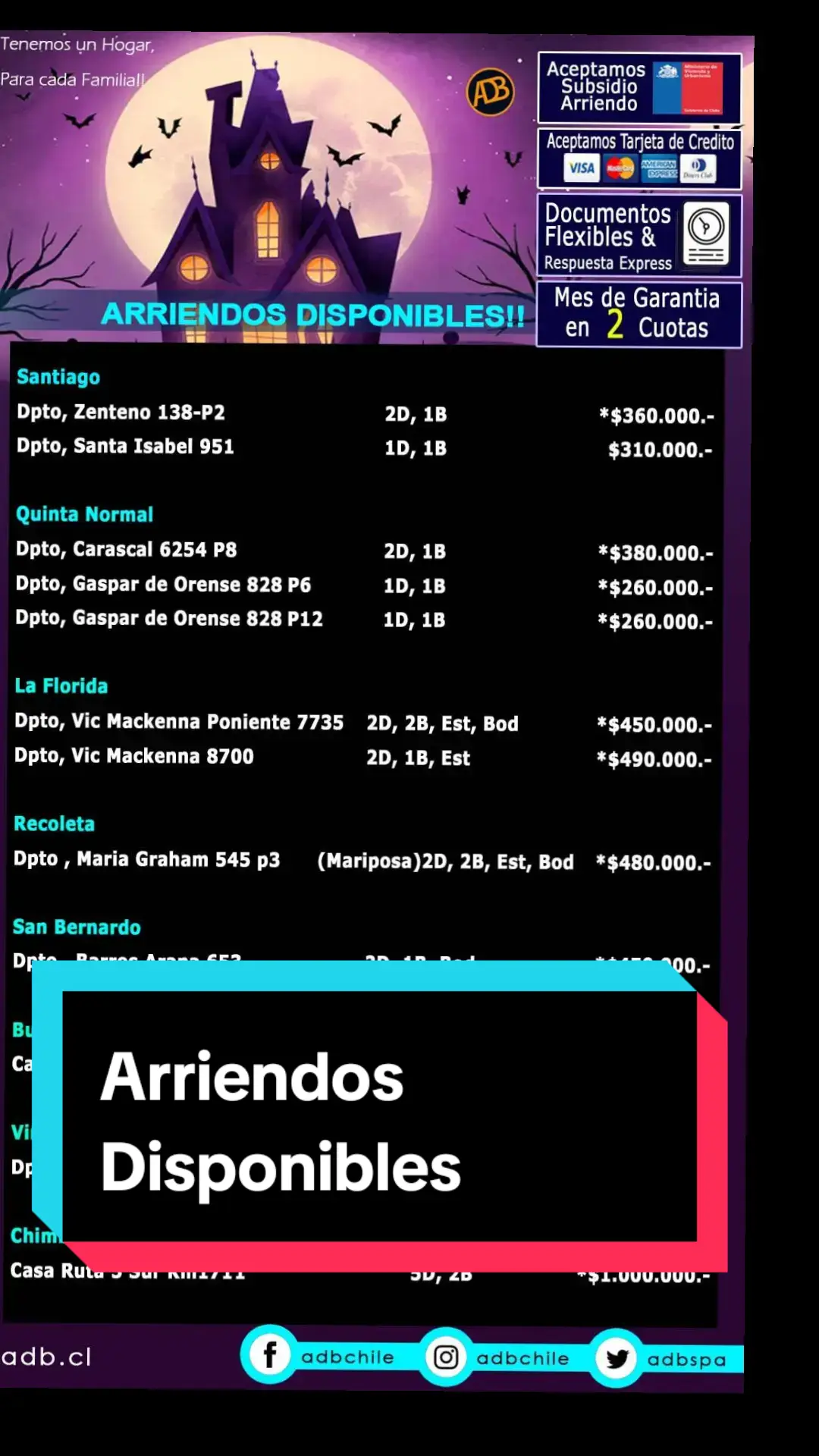 #arriendosenchile #departamentoenarriendo #arriendodepartamento @ADB PROPIEDADES @4Job.cl @Stefany@adb.cl #corredordepropiedades #inversionistainmobiliario #inversionistainmobiliario 