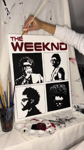 THE WEEKND🎙️🎧 obraz dostępny na ig: alanamaluje @The Weeknd #art #painting #paint #fyp #dc #viral #theweeknd #acrylicpainting #canvas 