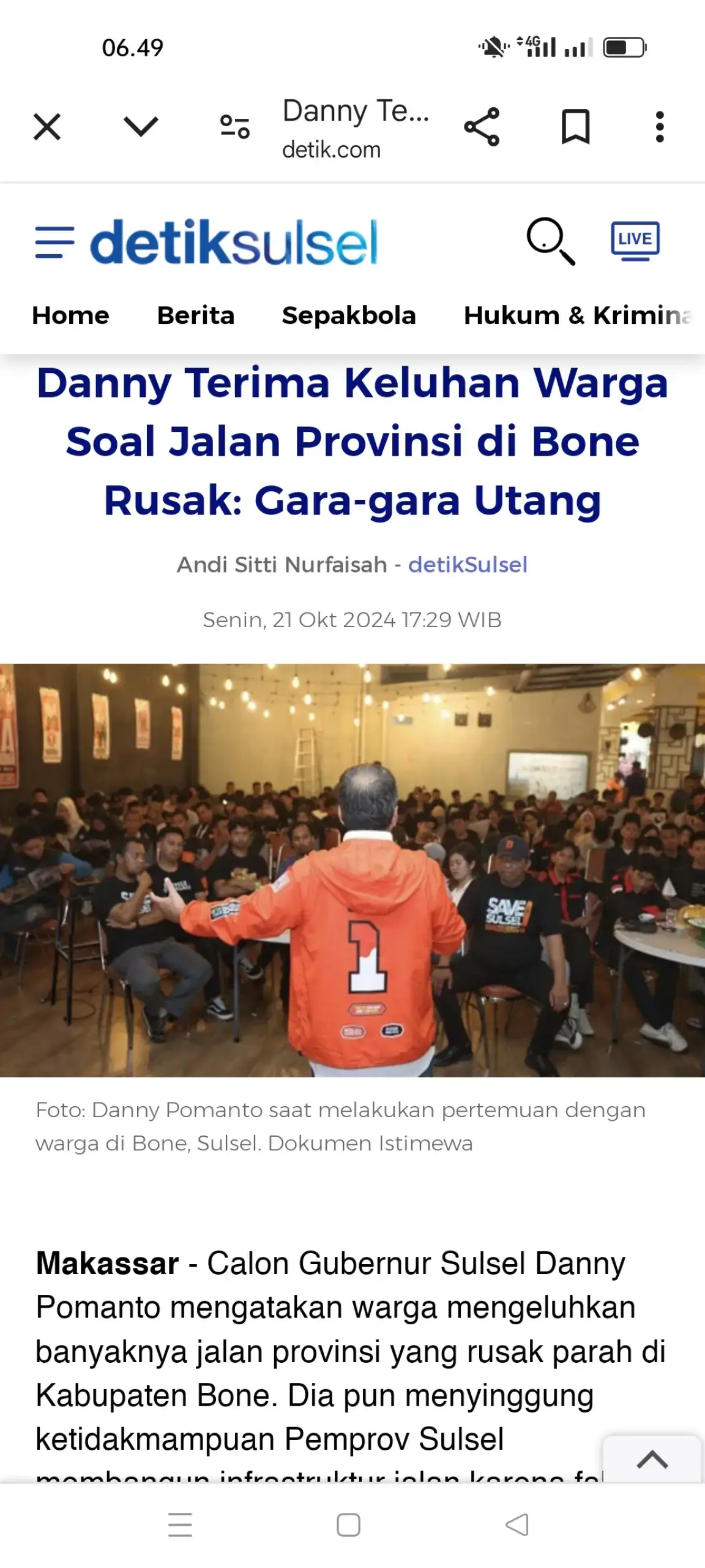 Gara gara hutang, jalan provinsi banyak rusak #diano.1 #dia #pilihansatu #pilgubsulses2024 