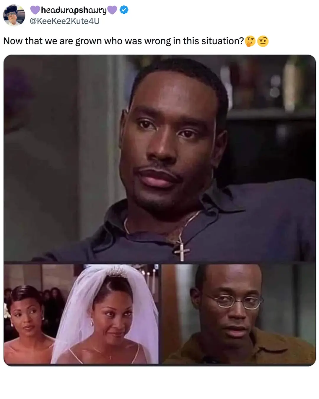 It's still #TheBestMan 25th Anniversary week. We're asking the real question today ... Who was in the wrong?