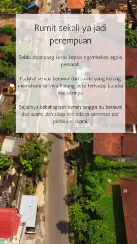 Rumitnya jadi perempuan bukan karena sifatnya, tapi karena kurangnya pemahaman dari suami. Kebahagiaan rumah tangga dimulai dari suami, dan istri hanya mencerminkan sikap yang diterima. 💔 #RumitnyaJadiPerempuan #PahamiIstri #KebahagiaanRumahTangga #CerminanSuami #KesetaraanDalamPernikahan #HubunganHarmonis
