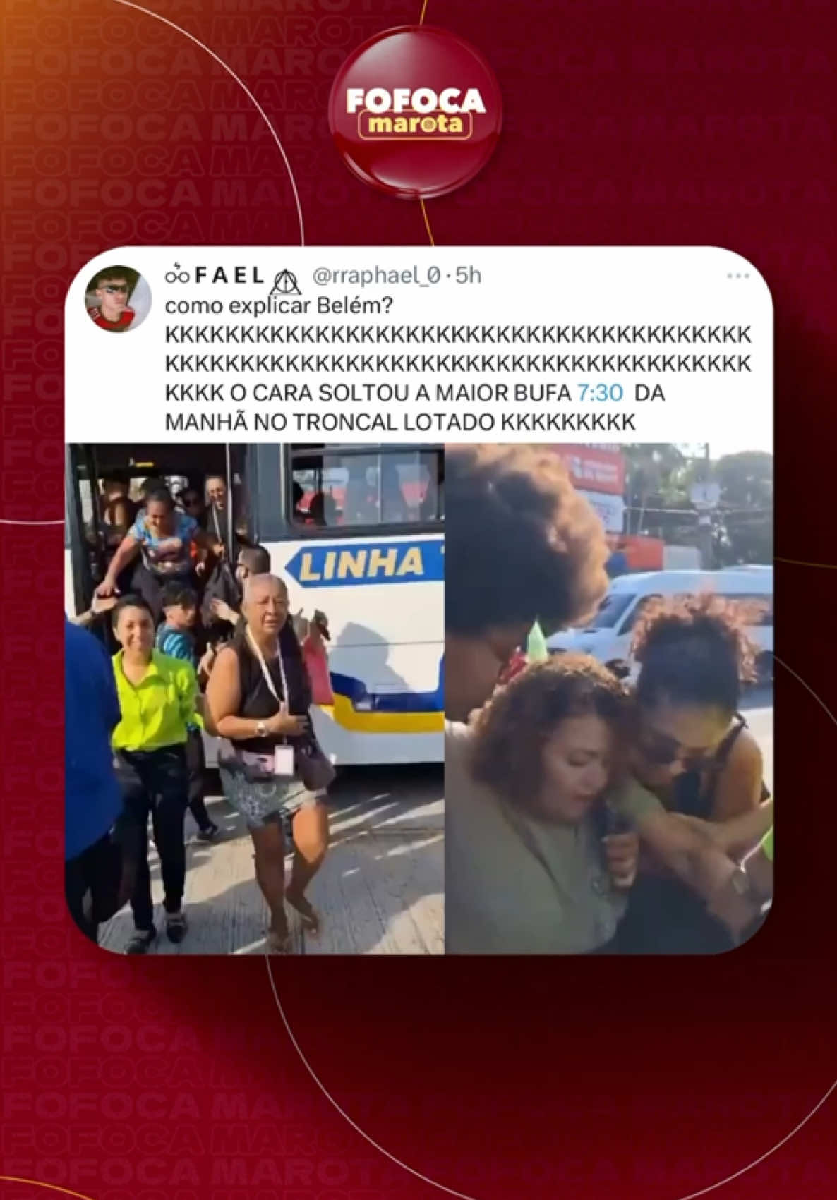 GENTE? Um BRT em Belém precisou ser PARADO porque os passageiros estavam passando mal devido ao cheiro de um pum que um desconhecido soltou. 🗣️ #fofocamarota #fy #peido 