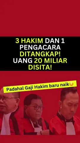 3 Hakim & 1 pengacara ditangkap! 20 Miliar disita 😡 Kasus dugaan suap vonis bebas Ronald Tannur #hakim #otthakim #ronaldtannur #mafiapengadilan #fyp #viral 